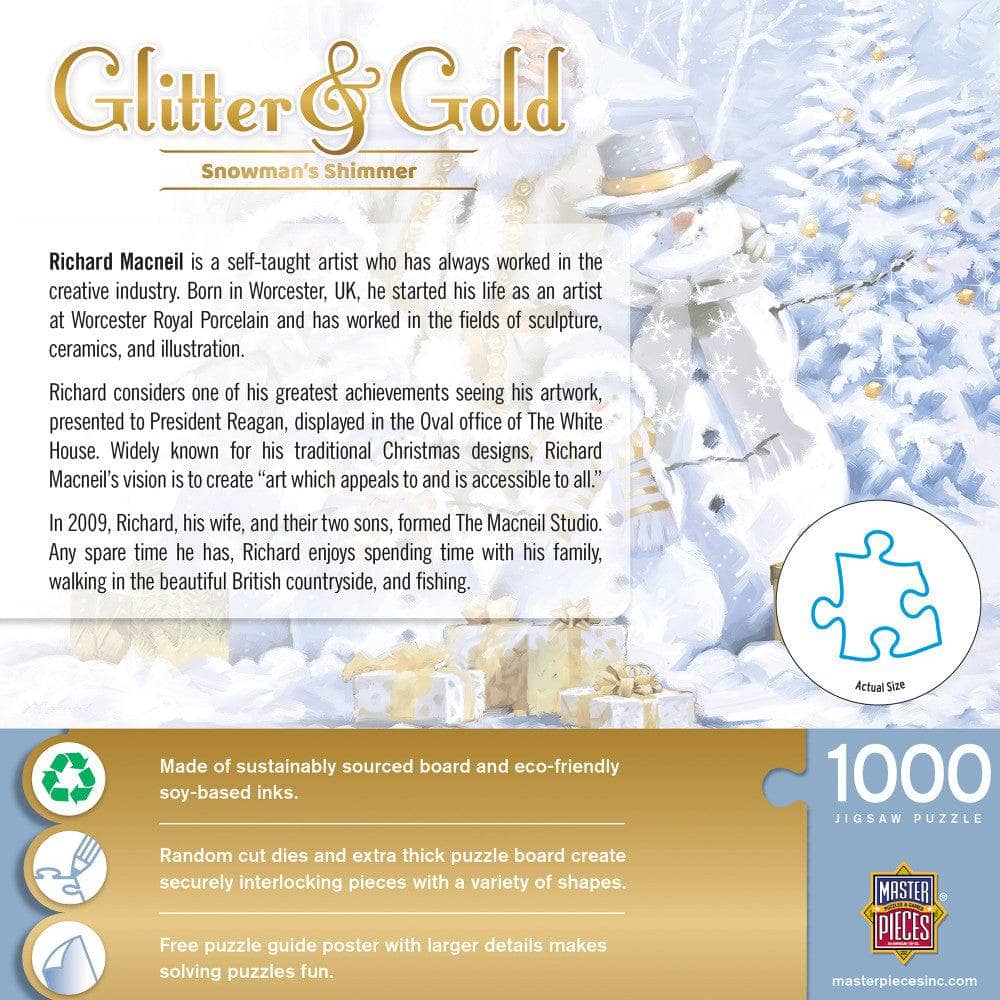 Glitter & Gold - Snowman's Shimmer 1000 Piece Jigsaw Puzzle
