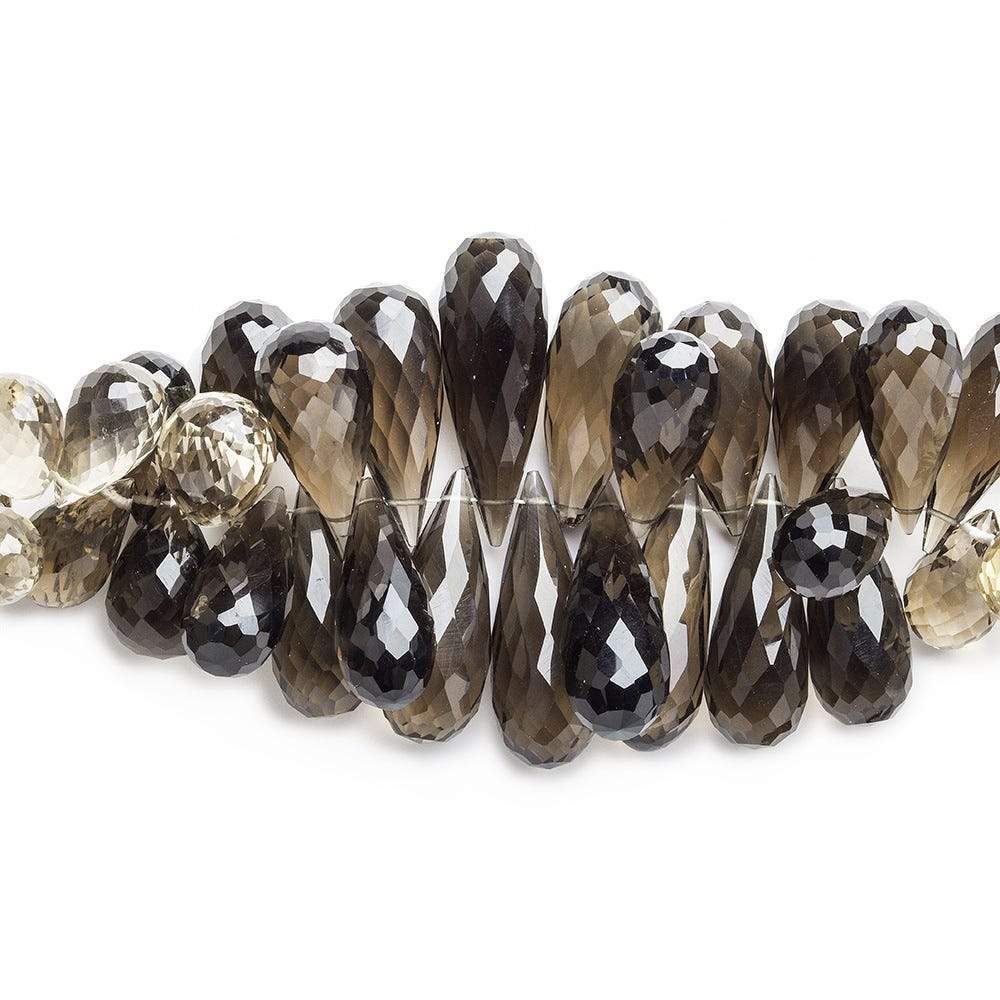 Smoky & Champagne Quartz Beads Tear Drop Briolette (ONLINE ORDER ONLY)