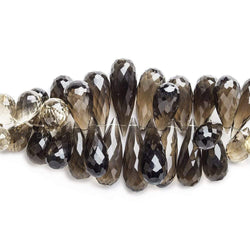 Smoky & Champagne Quartz Beads Tear Drop Briolette (ONLINE ORDER ONLY)