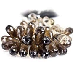 Smoky & Champagne Quartz Beads Tear Drop Briolette (ONLINE ORDER ONLY)