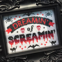 Dreamin’ of Screamin’ Cross Stitch Kit – Gothic Skull Design (5"x7") (ONLINE ORDER ONLY)