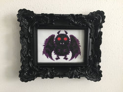 Mothman Cross Stitch Kit – Creepy-Cute Halloween Stitching (ONLINE ORDER ONLY)