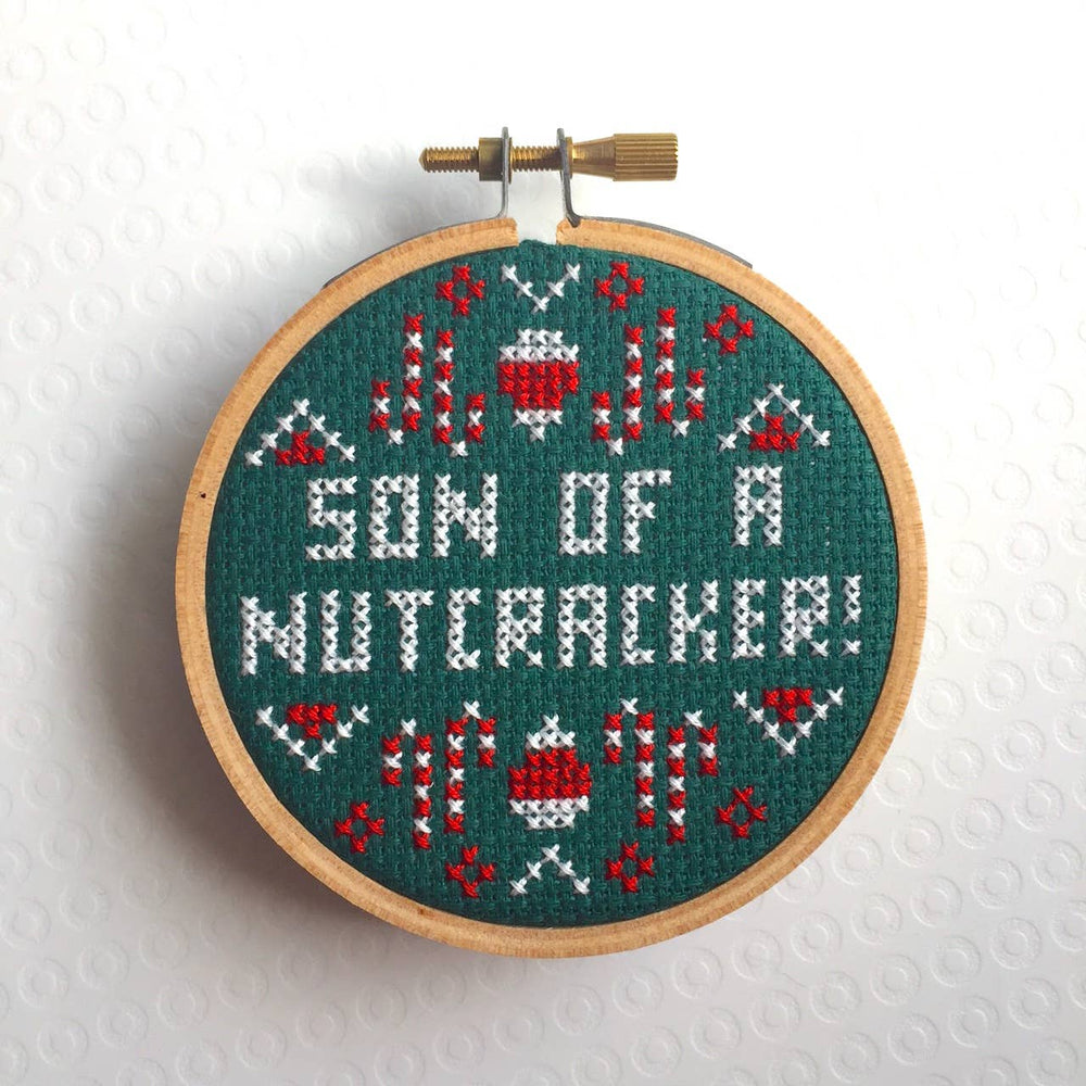 Son of a Nutcracker Cross Stitch Kit – Ugly Christmas Sweater Design (3”) (ONLINE ORDER ONLY)