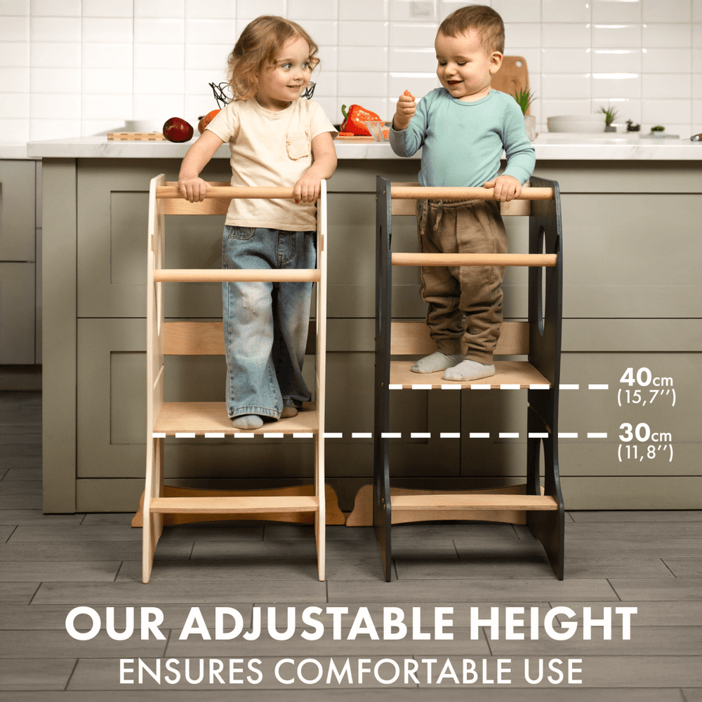 Stable Montessori Tower: Wooden Growing Chair - Beige (ONLINE ORDER ONLY)