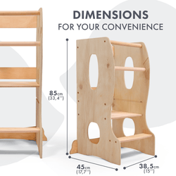 Stable Montessori Tower: Wooden Growing Chair - Beige (ONLINE ORDER ONLY)