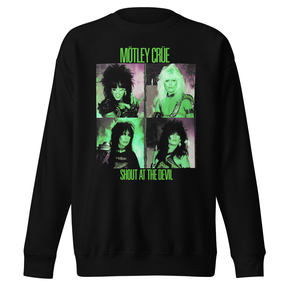 Motley Crue Green Shout Jumbo Print Sweatshirt [] (ONLINE ORDER ONLY)