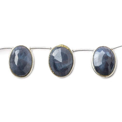 Sterling Silver Bezel Set Violet Scapolite Pavilion Faceted Oval Beads (ONLINE ORDER ONLY)