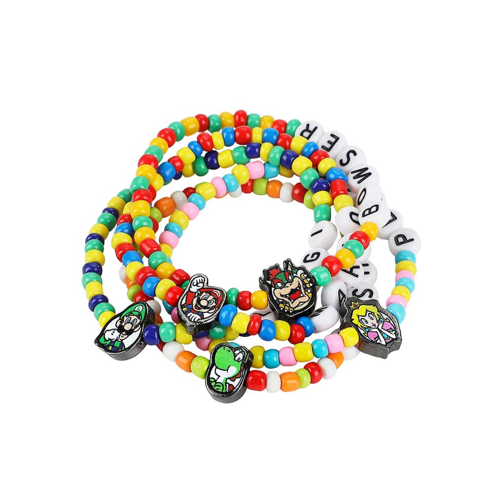 *Collective* Super Mario Characters 5-piece Tradesies Stretchy Bracelet Set (ONLINE ORDER ONLY)