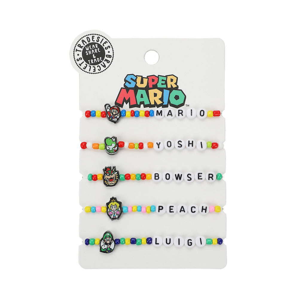 *Collective* Super Mario Characters 5-piece Tradesies Stretchy Bracelet Set (ONLINE ORDER ONLY)
