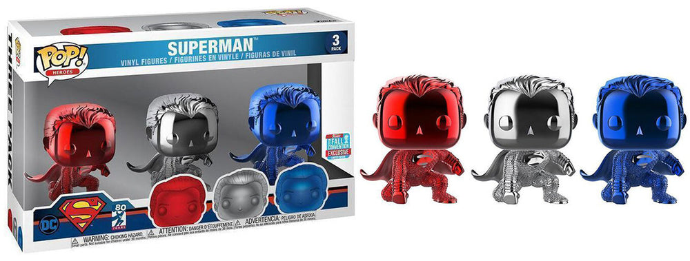 Superman (Justice League, Chrome) 3-Pack - 2018 Fall Convention Exclusive (Online Order Only)