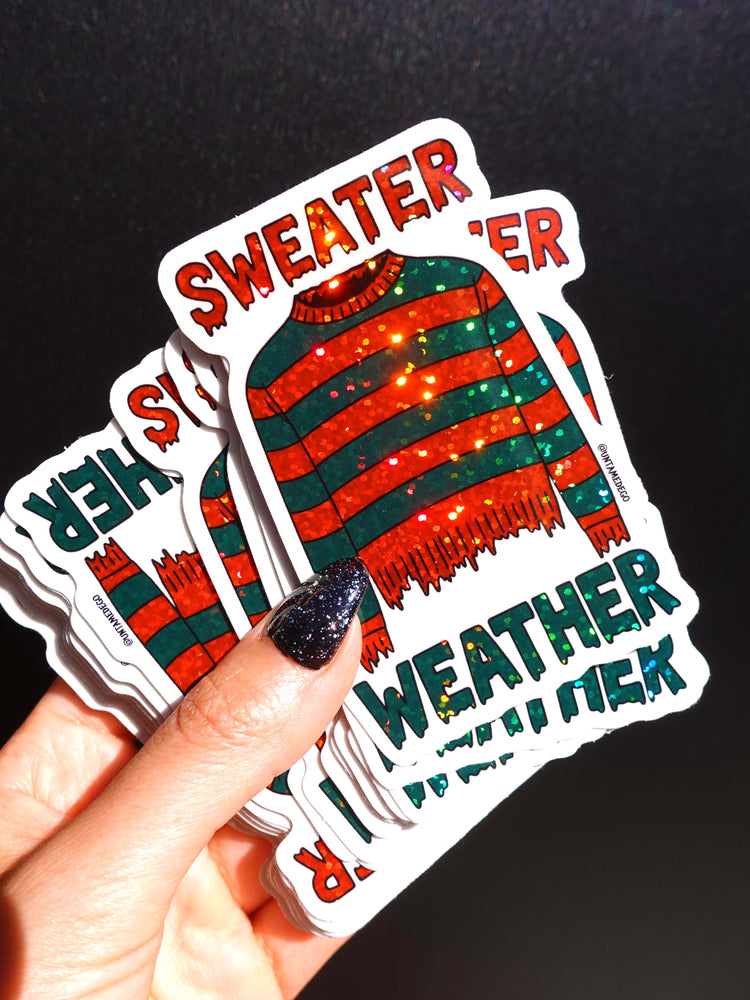 Sweater Weather Horror Halloween Glitter Sticker (ONLINE ORDER ONLY)
