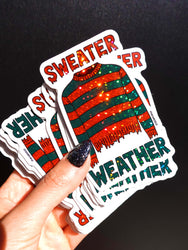Sweater Weather Horror Halloween Glitter Sticker (ONLINE ORDER ONLY)