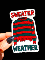 Sweater Weather Horror Halloween Glitter Sticker (ONLINE ORDER ONLY)