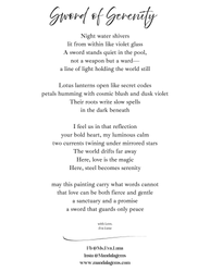 Sword of Serenity Art Print – 5x7 Fantasy Art with Poetry (ONLINE ORDER ONLY)