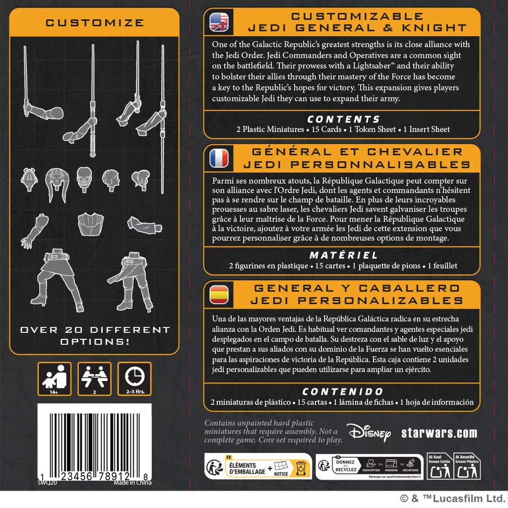 Star Wars Legion: Customizable Jedi General and Knight (ONLINE ORDER ONLY)