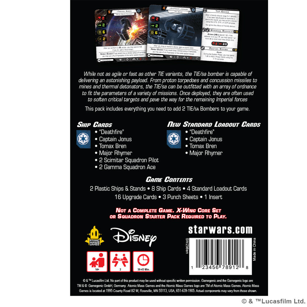 Star Wars: X-Wing 2nd Edition - TIE/sa Bomber (ONLINE ORDER ONLY)