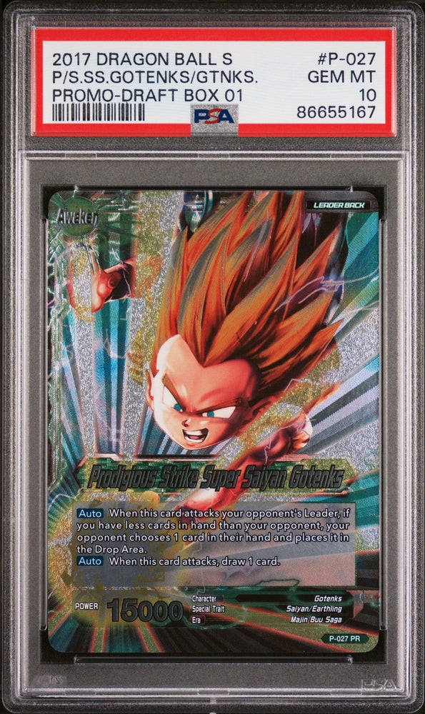 2017 DRAGON BALL SUPER 1 PRDGS STRK SS GOTENKS #P-027 - PSA 10 (Online Order Only)