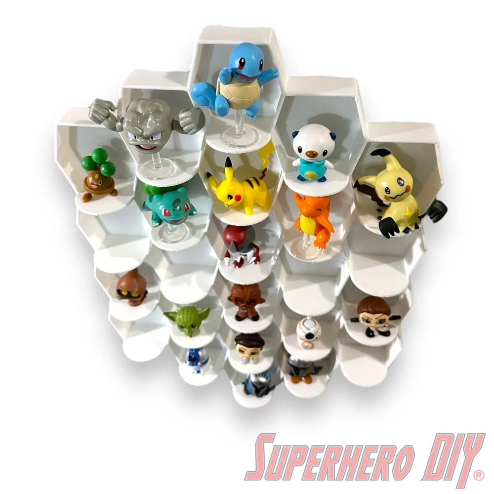 Tall Hexagon Wall Display for up to 24 Small Collectibles | Funko Advent Calendar, Disney Doorables, etc! (ONLINE ORDER ONLY)