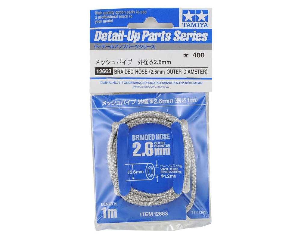 Tamiya Braided Hose Outer Diameter 2.6mm for 1/12 & 1/24 Scale Models (ONLINE ORDER ONLY)