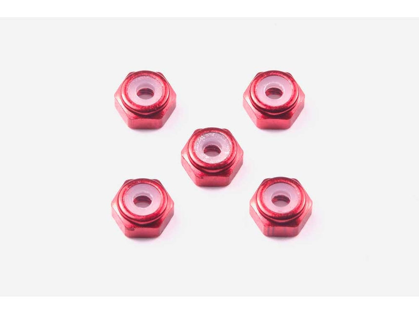 Tamiya JR Mini 2mm Aluminum Lock Nut Red 5pcs (ONLINE ORDER ONLY)