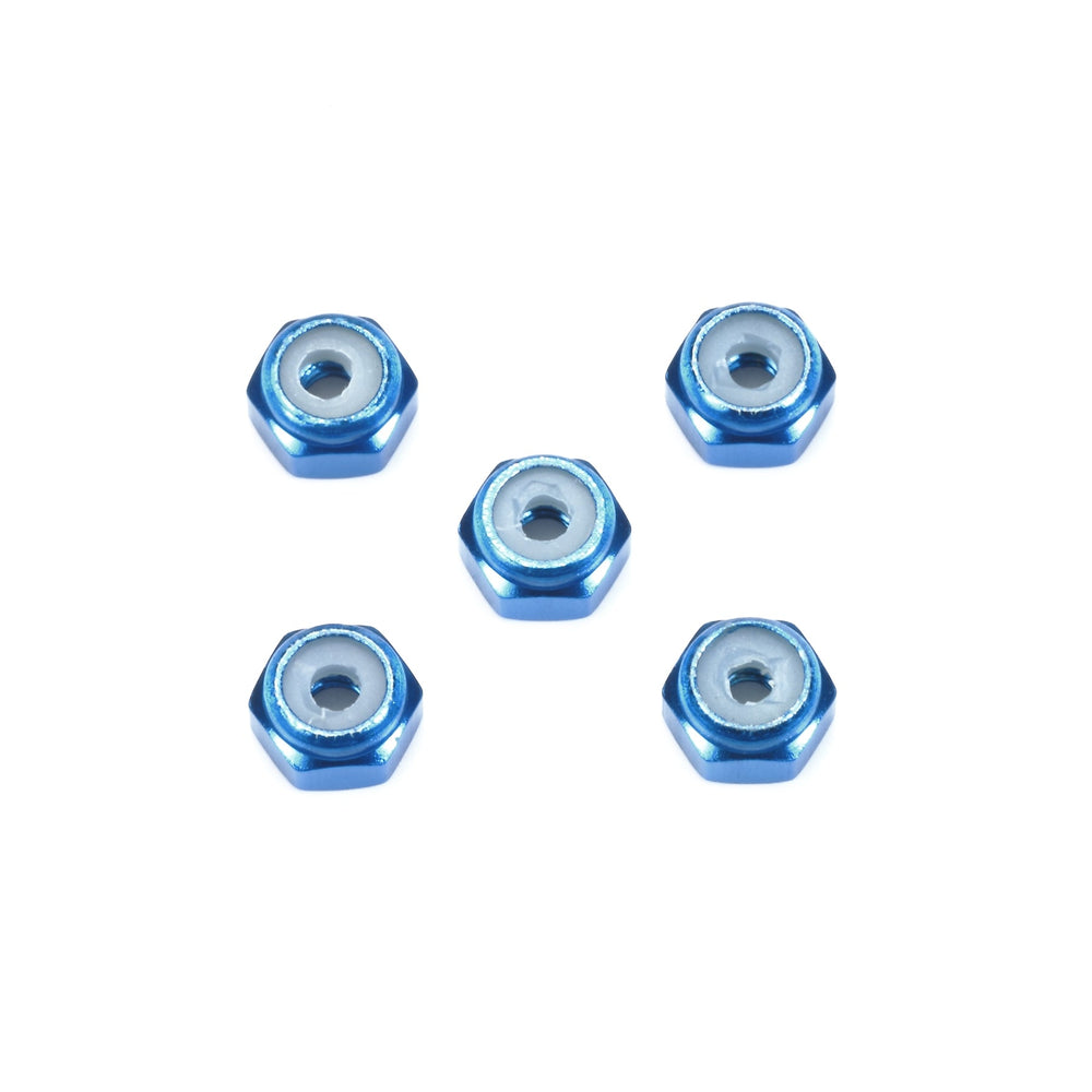 Tamiya JR 2mm Aluminum Lock Nut Blue 5pcs (ONLINE ORDER ONLY)