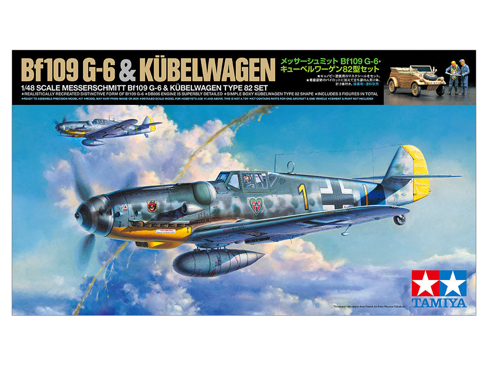 Tamiya 1/48 Messerschmitt Bf109 G-6 & Kubelwagen Type 82 Plastic (ONLINE ORDER ONLY)