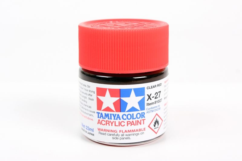 Tamiya Acrylic X-27 Clear Red, 23ml Bottle 81027 (ONLINE ORDER ONLY)