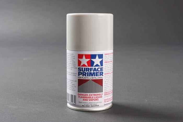 Tamiya Surface Primer 100ml Aerosol Spray Can for Plastic and Metal Gray (ONLINE ORDER ONLY)