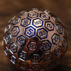 The Orb D100 -  Aqua and Bronze Metal Die (ONLINE ORDER ONLY)