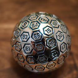 The Orb D100 -  Aqua and Silver Metal Die (ONLINE ORDER ONLY)