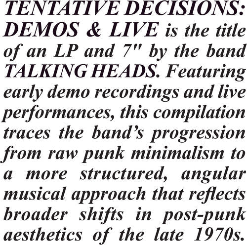 Tentative Decisions: Demos & Live (With Bonus 7") [Vinyl] (ONLINE ORDER ONLY)