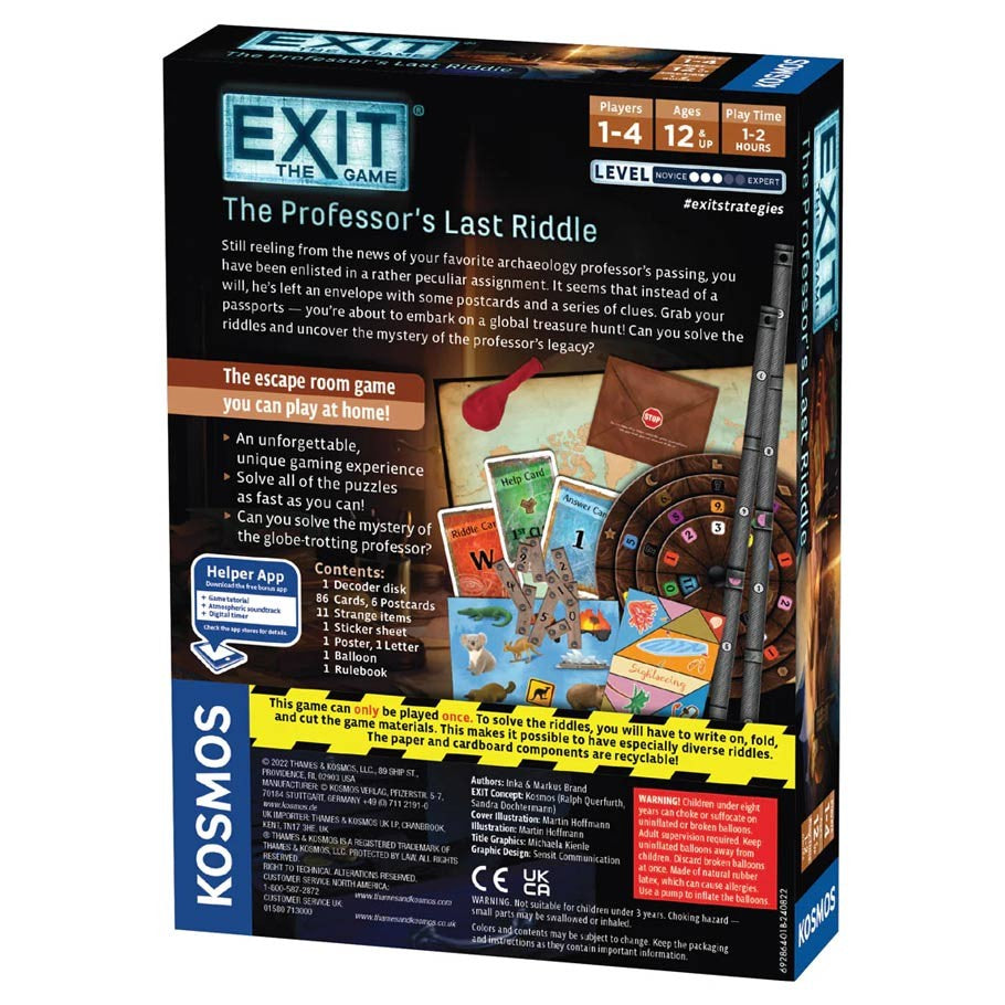 EXIT: The Professor's Last Riddle (ONLINE ORDER ONLY)