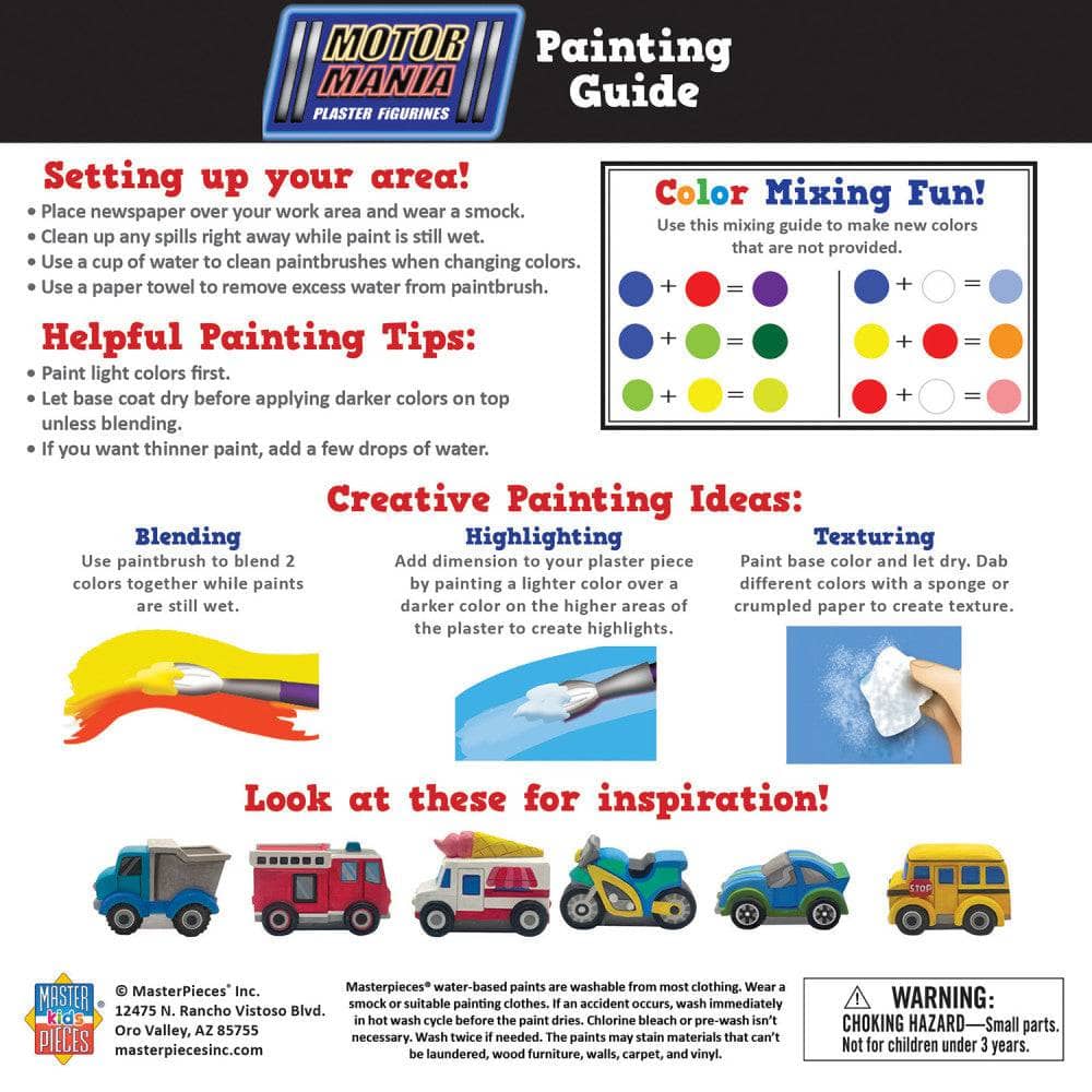 Motor Mania - Plaster Figurine Paint Set (ONLINE ORDER ONLY)
