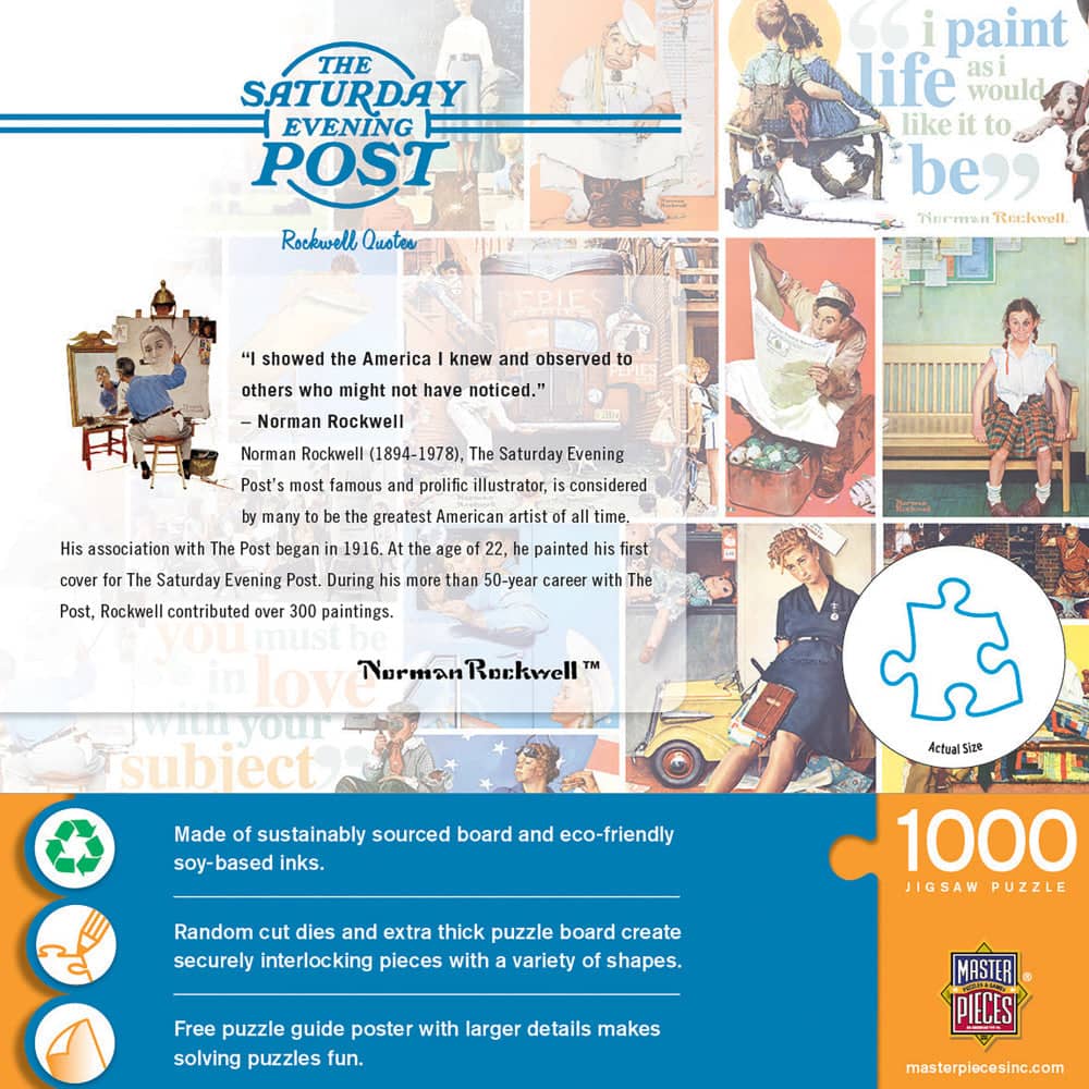 Saturday Evening Post - Rockwell Quotes 1000 Piece Jigsaw Puzzle