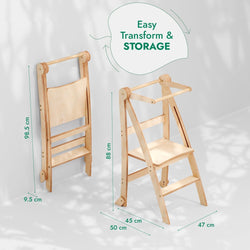 Toddler Tower: Foldable Step Stool for Toddlers - Beige (ONLINE ORDER ONLY)