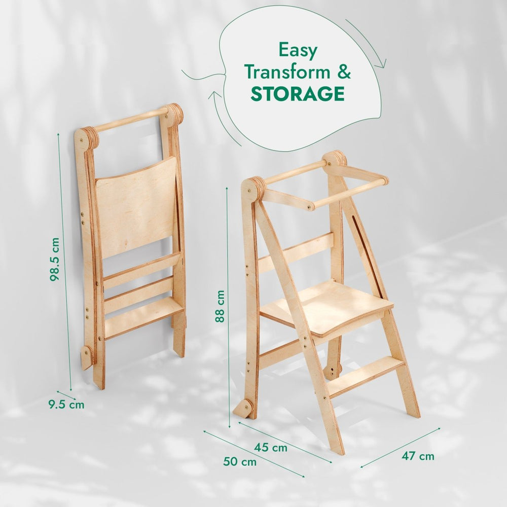 Toddler Tower: Foldable Step Stool for Toddlers - Gray (ONLINE ORDER ONLY)