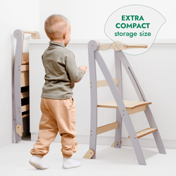 Toddler Tower: Foldable Step Stool for Toddlers - Gray (ONLINE ORDER ONLY)