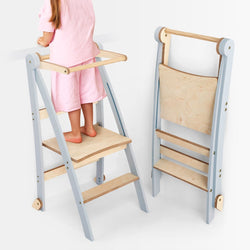 Toddler Tower: Foldable Step Stool for Toddlers - Gray (ONLINE ORDER ONLY)