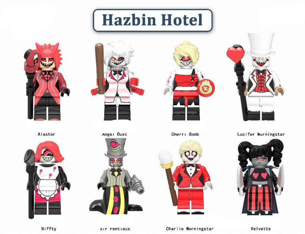 Hazbin Hotel Custom Minifig Set – 8 Iconic Characters (Online Only)