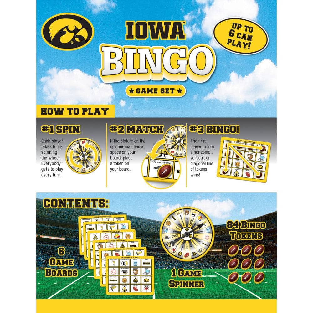 Iowa Hawkeyes NCAA Bingo Game (ONLINE ORDER ONLY)