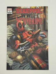 [Signed by Tyler Kirkham] DEADPOOL & WOLVERINE WWIII #1 Kirkham Unknown EXCL (ONLINE ORDER ONLY)