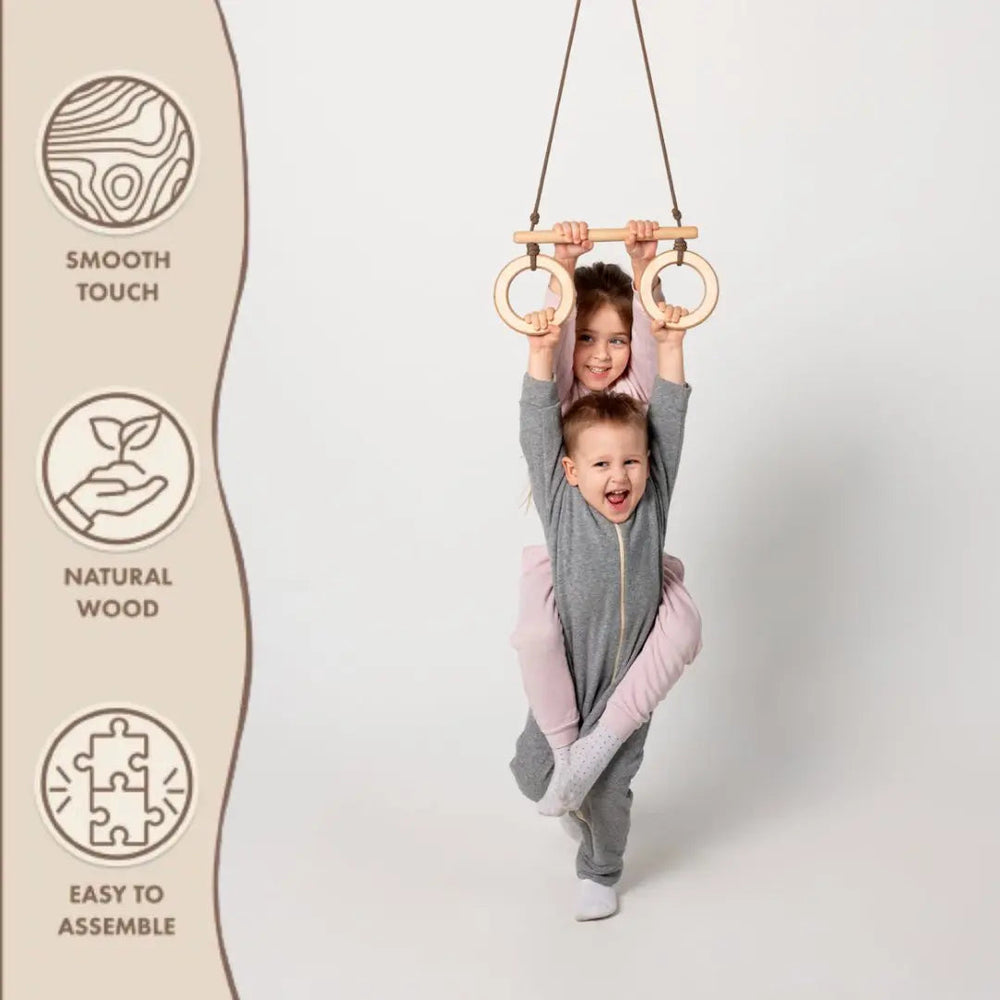 Trapeze swing bar with rings (ONLINE ORDER ONLY)