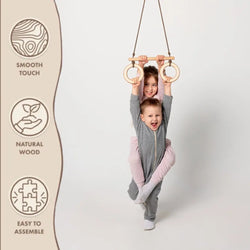 Trapeze swing bar with rings (ONLINE ORDER ONLY)