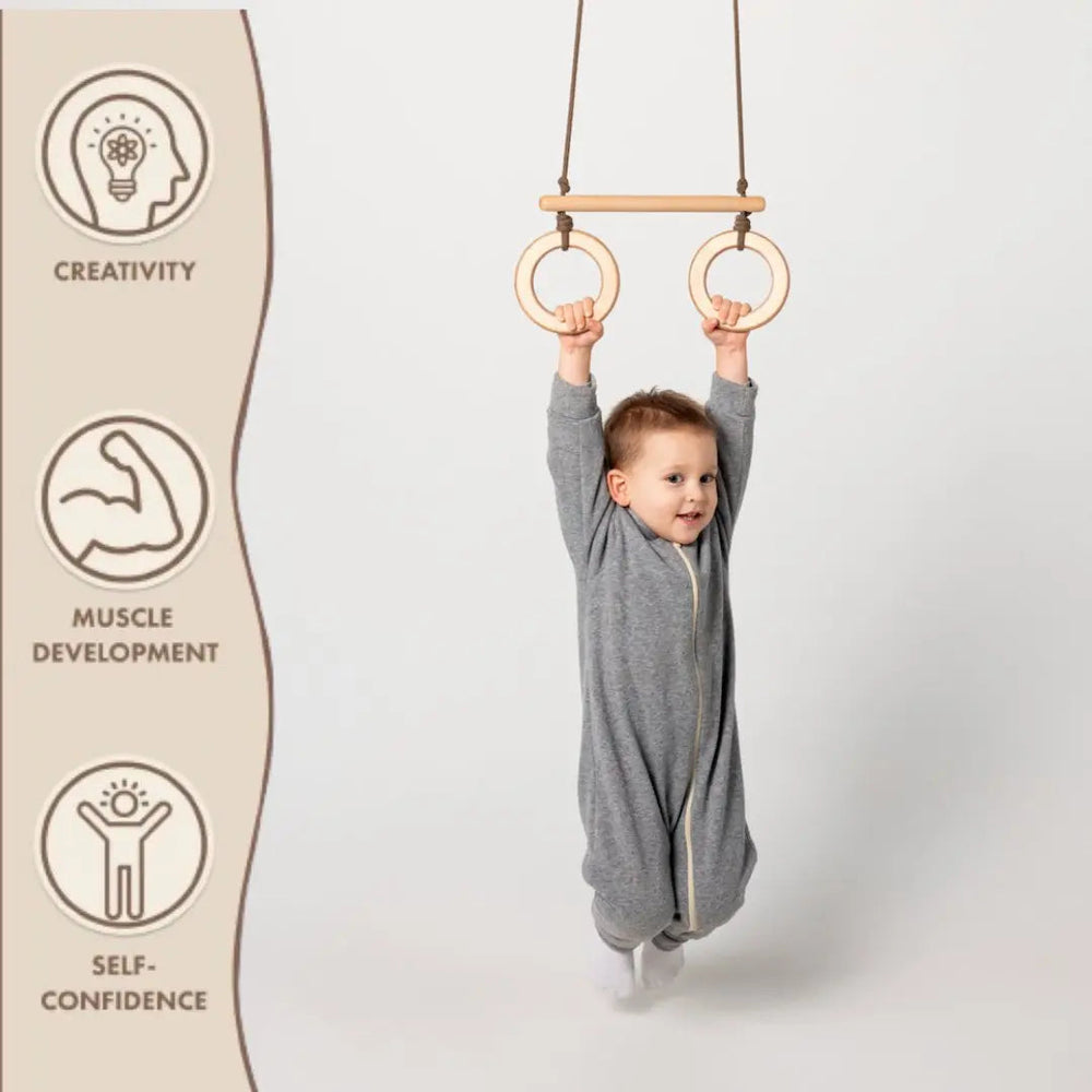 Trapeze swing bar with rings (ONLINE ORDER ONLY)