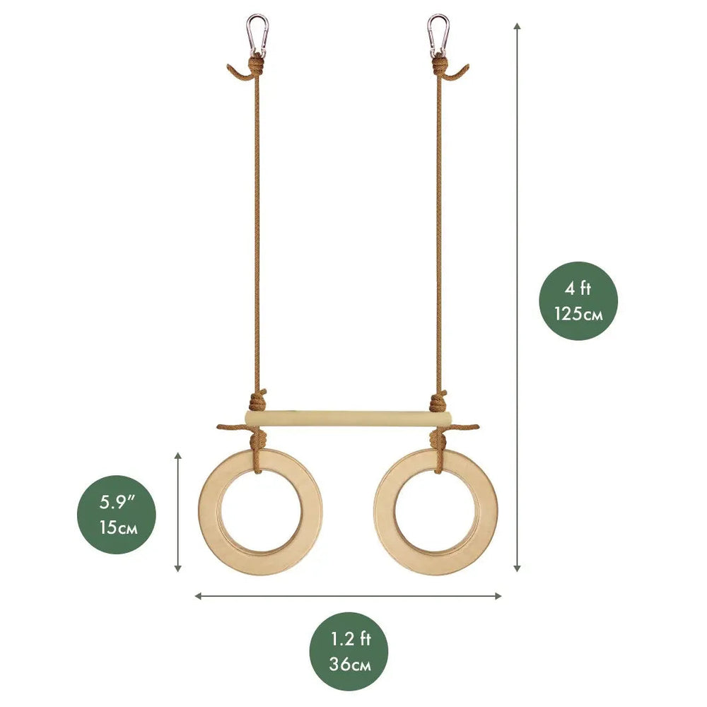 Trapeze swing bar with rings (ONLINE ORDER ONLY)