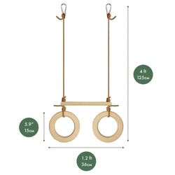 Trapeze swing bar with rings (ONLINE ORDER ONLY)
