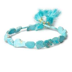 Turquoise Straight Drilled Slices 8 inch 19 beads 9x7-15x10mm (ONLINE ORDER ONLY)