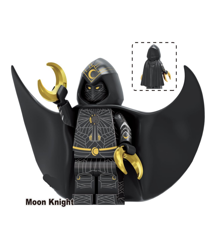 Moon Knight Custom black Minifigure (Online Only)