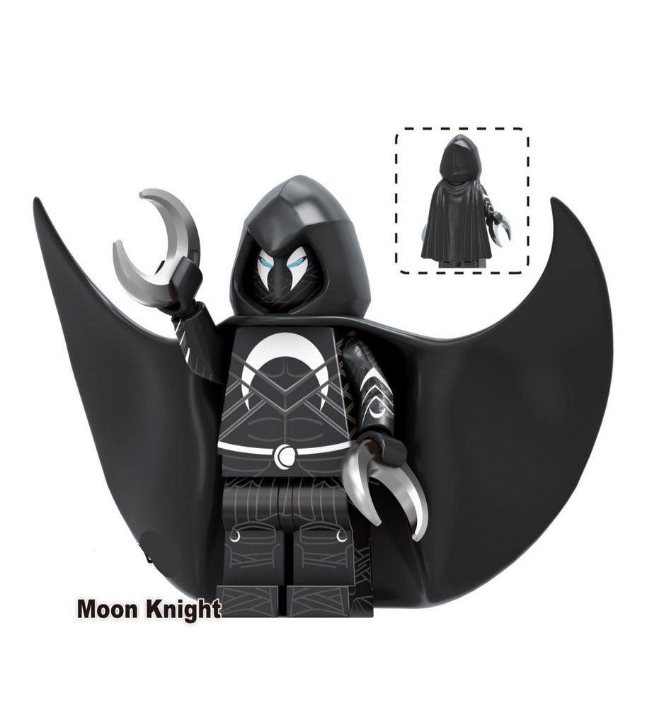 Moon Knight Custom black Minifigure (Online Only)
