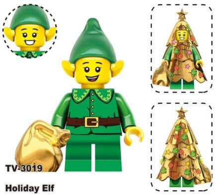 Green Elf Custom Minifigure with Gold Tree Hideout (Online Only)
